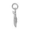 Black Bow Jewelry 14k White Gold Satin and Diamond Cut 3D Airplane Charm - 2 of 4