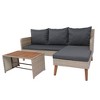 Nestfair 3pc Wicker Outdoor Sectional Set with Cushions Dark Gray - 2 of 4