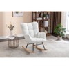 Vynxaria Ivory Teddy Fabric Rocking Gilder Nursery Chair For Living Room Indoor - 2 of 3