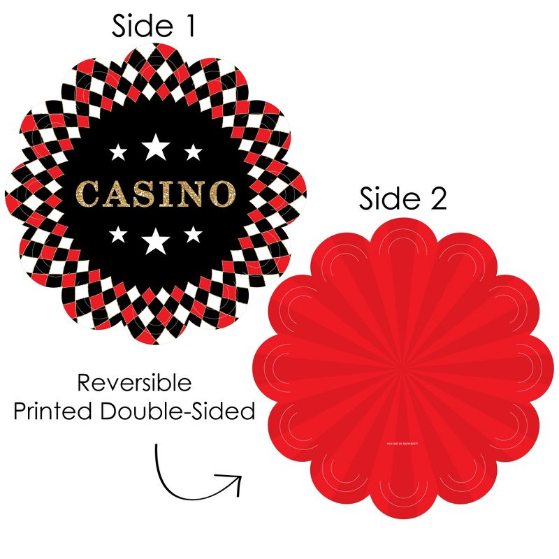 Big Dot of Happiness Las Vegas - Casino Party Round Table Decorations - Paper Chargers - Place Setting For 12, 3 of 9