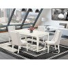 5-Piece Linen White Finish Solid Wood Top Rectangular Button Tufted Dining Room Set (Seats-4) - 2 of 4