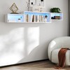 65.35" Particleboard Wall-Mounted Floating TV Stand with LED Lighting and Charging Station for Living Room, Kitchen, Hallway - 4 of 4