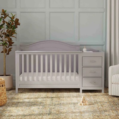 eLite Charlie 4-in-1 Convertible Crib and Changer Combo Grey