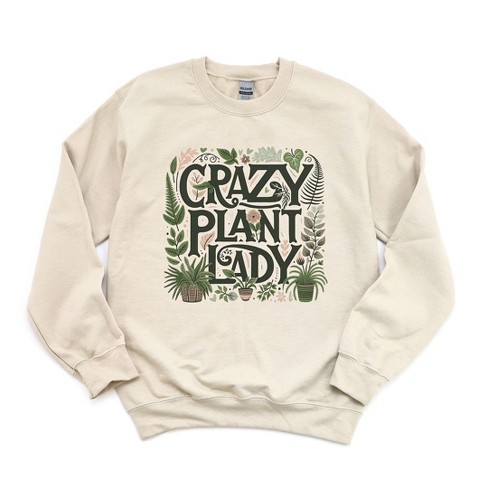 Simply Sage Market Women's Graphic Sweatshirt Crazy Plant Lady Colorful - image 1 of 3