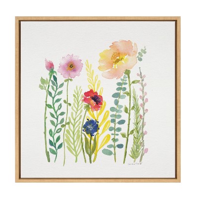Patricia Shaw 22"x22" Natural Floral and Fern Canvas Print