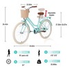 CAVINAS 24 Inch Steel Bike with Front V Brake and Rear Coaster,Cruiser Bicycle with Adjustable Leather Saddle and Grips for Girls,Mint Green - 4 of 4