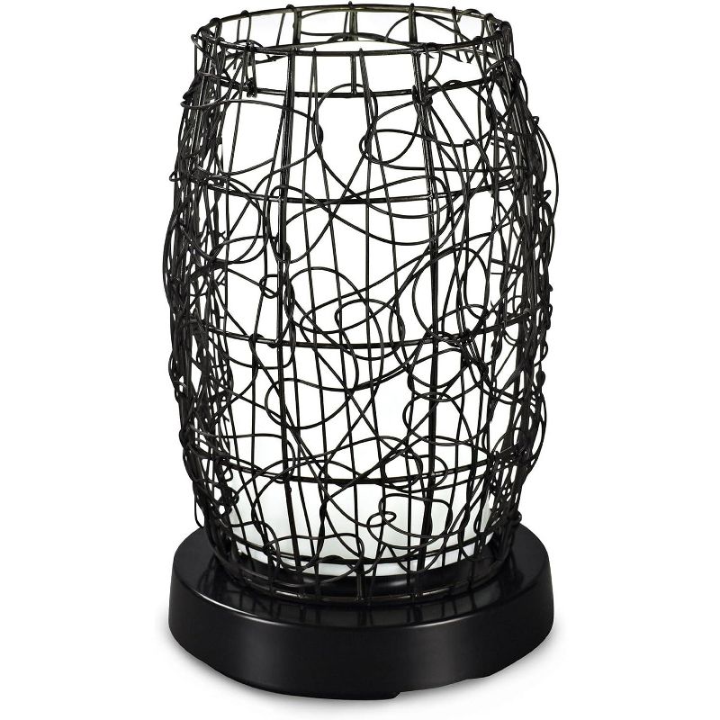 Patio Living Concepts PatioGlo LED Table Lamp, Bright White, Walnut Random Weave Resin Wicker 68800, 1 of 2