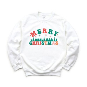 Simply Sage Market Women's Graphic Sweatshirt Merry Christmas Trees - 1 of 4