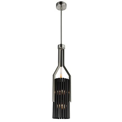 CWI Lighting Fermont 6 Light Satin Nickel and Pearl Black Mini Pendant
