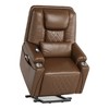 Lift Recliner Chair Sofa, PU Leather Reclining, 3 Adjustable Positions, Side Storage Pockets and Cup Holders, Power Lift Chair, for Living Room - 3 of 4