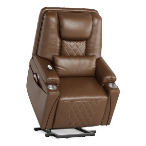 Electric Power Lift Recliner Chair Sofa for Elderly, 3 Adjustable Positions, Side Storage Pockets and Cup Holders, USB Ports, Remote - 1 of 4