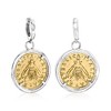 Ross-Simons Italian Replica Lira Bee Coin Drop Earrings in Sterling Silver and 18kt Gold Over Sterling - 3 of 4