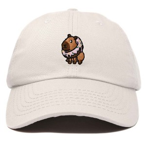 Dalix Capybara Donut Cap Embroidered Dad Baseball Hat Cotton Adjustable Womens - 1 of 4