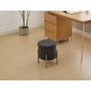 FURNIinspire Ottomans and Benches Round Storage Ottoman with Metal Base Elegant Simple Design for Contemporary Living, Gray, 14.6"*13"*6.7" - 2 of 4