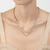 Adornia 14k Gold Plated Baguette Tennis Necklace with Pave Heart Pendant - 2 of 3