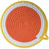 Home Mart Goods Yellow Orange Extra Thick Woven Trivet Round Placemats Hot Potholder Mat Heat Resistant - 9.8"x9.8"(Pack of 4) - 2 of 4