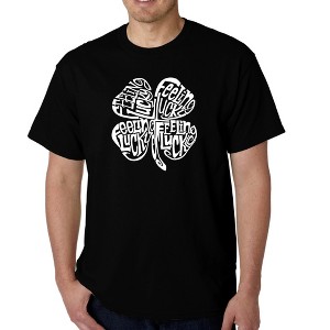 LA Pop Art Men's Word Art T-shirt - Feeling Lucky - 1 of 4