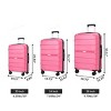 FURNIinspire Bag and Luggage Sets Stylish Hard Shell Suitcase Set 3 Piece Luggage with Spinner Wheels Travel Business, Pink, 18.7"*12.2"*30.51" - 3 of 4