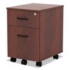 Alera Alera Valencia Series Mobile Pedestal, Left/Right, 2-Drawers: Box/File, Legal/Letter, Medium Cherry, 15.88" x 19.13" x 22.88" - 3 of 3