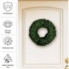 16.5 - Inch Round Boxwood Wreath Artificial Spring Summer Fall Winter Outdoor Indoor Front Door Wreath Durable Green Resistant - 4 of 4