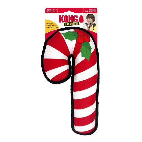 KONG Holiday Ballistic Candy Cane Dog Toy