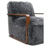 CAVINAS 28.3" Wide Faux Fur Accent Chair,Upholstered Lounge Chair with Curved Wooden Arms,Tight Back & Seat,Armchair for Living Room,Bedroom - 3 of 4