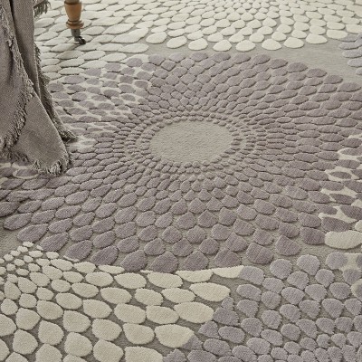 Extra Large Handmade Gray Synthetic Reversible Area Rug