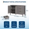 46.5" Fluted Sideboard Buffet Cabinet, Accent Coffee Bar Cabinet with 3 Drawers, Wooden Media Console Table TV Stand, Floor Cupboard Cabinet - 3 of 4