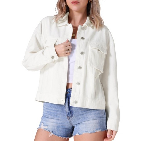 Target white denim jacket deals