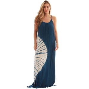 Riviera Sun Womens Maxi Dress  Tie Die Spaghetti Strap Long Sundress  Summer Dresses - 1 of 3