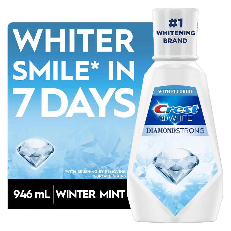 Crest 3D White Diamond Strong Wintermint Mouthwash -  1L, 6 of 7
