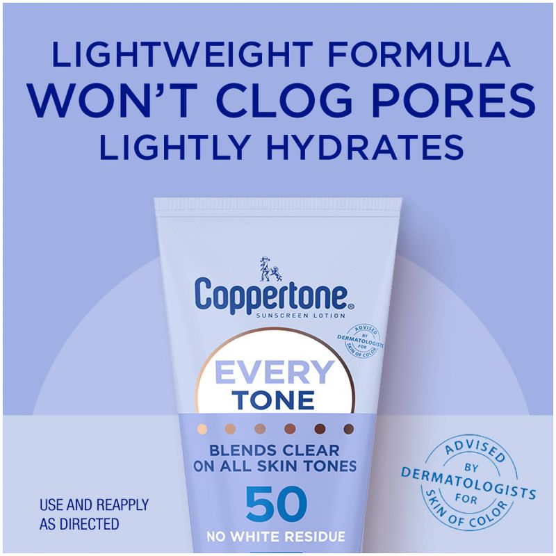 Coppertone Every Tone Sunscreen Lotion - SPF 50 - 7 fl oz, 5 of 13