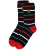 Memoi Women's Striped Reindeer Embroidery Cozy Crew Socks Black 9-11 - 3 of 3