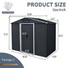 Syemin Storage Sheds 8ft x 4ft Outdoor Metal Storage Shed with Roof Waterproof Sliding Door for Backyard, Patio, Lawn, Black, 89"*47"*74.75" - 3 of 4