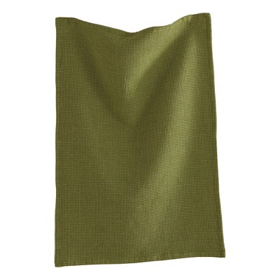 tagltd 26"L x 18"W Classic  Olive Cotton Waffle Weave Dishtowel Kitchen Towel Green Machine Washasble