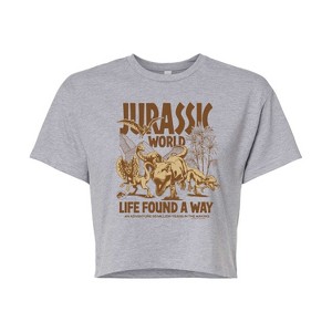 Women's - Jurassic Park - Jurassic World 65 Million Years In The Making Cropped Graphic T-Shirt - 1 of 4