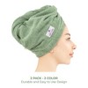 American Soft Linen 100% Cotton Hair Drying Towels for Women, 2 Pack Turkish Hair Towel Wrap, Head Towel Cap with Button, Hair Turban Towel - 4 of 4