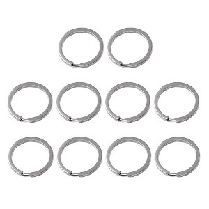 Unique Bargains Metal Glossy Surface Keychain Split Ring 1.18" Diameter Silver Tone 10 Pcs - 1 of 4
