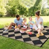 Outdoor Rug for Backyard Modern Checkered Rug Stain-Resistant Non-Slip Balcony Carpet - 2 of 4