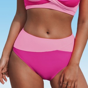Women's Color Block High Waisted Bikini Bottom Swimsuit - Cupshe - 1 of 4