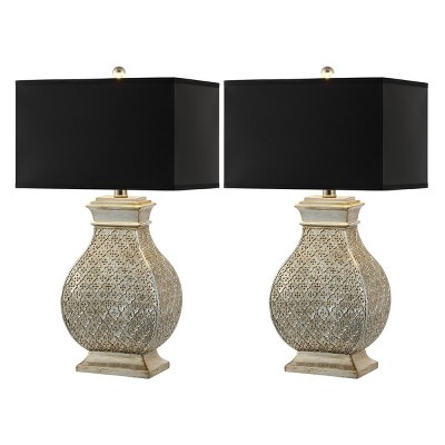 Malaga Silver Lamp (Set of 2) - 29 Inch Height - LIT4064 - Silver Champagn - Safavieh