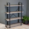 Sunnydaze 4 Shelf Industrial Style Freestanding Etagere Bookshelf with Wood Veneer Shelves - Oak Gray Veneer - 4 of 4
