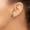Chisel Stainless Steel Antiqued and Polished CZ Square Stud Earrings - 4 of 4