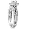 Pompeii3 3/4ct Pave Halo Diamond Engagement Ring Set 10K White Gold - 3 of 4