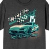 Car Fanatic Race Car Checkered Flag Fast As Lightning Men's Charcoal Heather Graphic Tee - 2 of 3