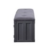 56" Cargo Storage Bench Gray Fabric/Gunmetal - Acme Furniture: Linen Upholstered, Metal Frame, Padded Seat - 3 of 4