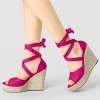 Allegra K Women's Lace Up Open Toe Platform Espadrille Wedge Sandals - 2 of 4