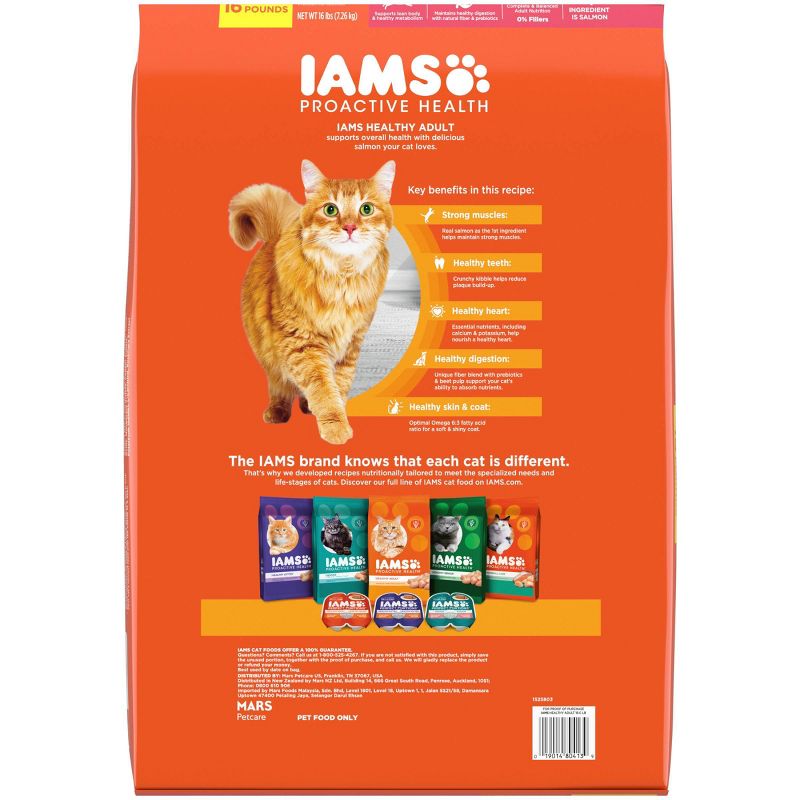 IAMS Proactive Health with Salmon Adult Premium Dry Cat Food, 3 of 12