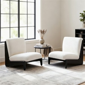 Scott Living Moda Accent Chair White with Black Solid Wood Frame, Set of 2 - 1 of 4