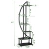 SEVOBAL 6 Tier 2pcs Indoor Plant Stand Metal Plant Stand Flower Stand of Half Moon Shape Ladder Flower Pot Stand Rack Hanging Loop Multi-Purposech - 3 of 4